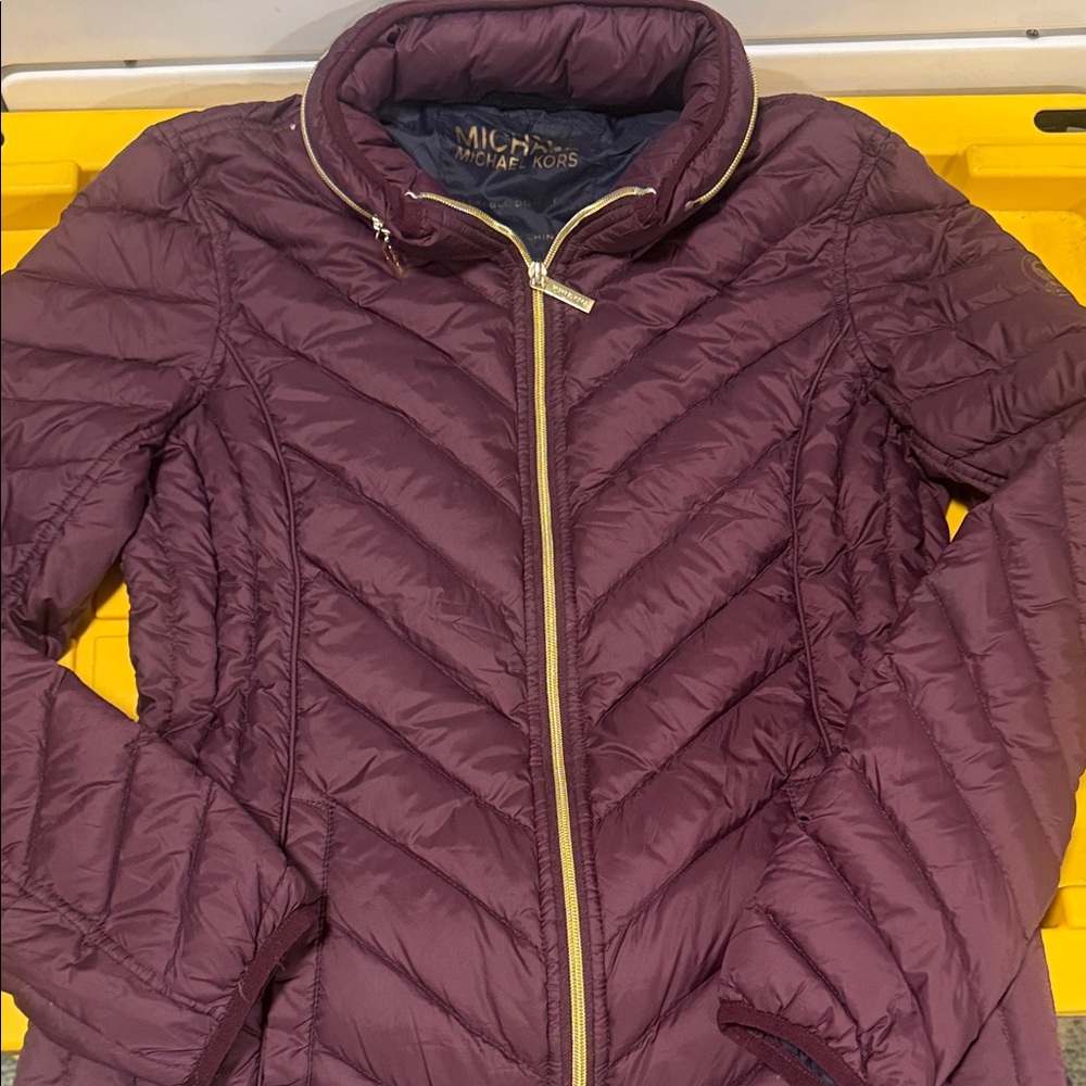 Michael Kors Women's Puffer Jacket - Deep Burgundy